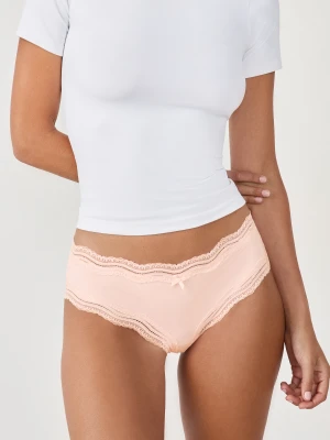 Szorty z mikrofibry z koronkowymi brzegami Etam