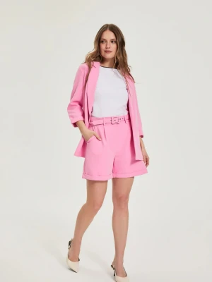 Szorty z paskiem różowe Moodo