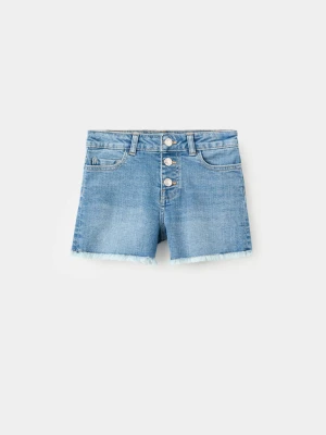 Szorty z postrzÄ™pionym wykoÅ„czeniem Å›redni niebieski - Dzieci - - MANGO KIDS