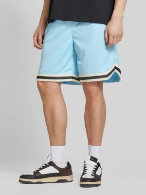 Szorty z siateczki o kroju regular fit z paskami w kontrastowym kolorze model ‘COLLIN’ Redefined Rebel