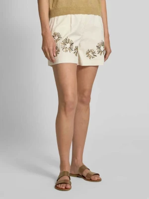 Szorty z szeroką nogawką i obszyciem ozdobnymi kamieniami i cekinami Scotch & Soda