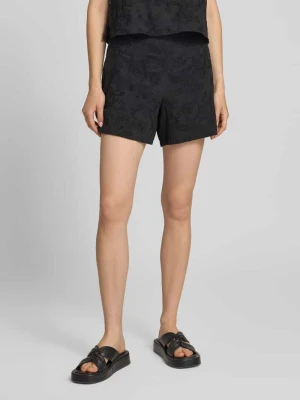 Szorty z tkaniny o kroju regular fit z czystej bawełny model 'PCGINGER' Pieces Czarny