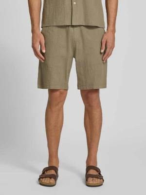 Szorty materiałowe o kroju relaxed fit z czystej bawełny s.Oliver Khaki
