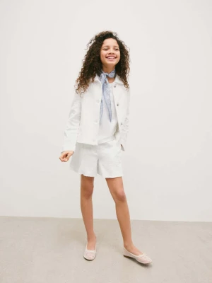 Szorty z tweedu biały - Dzieci - lata - MANGO KIDS