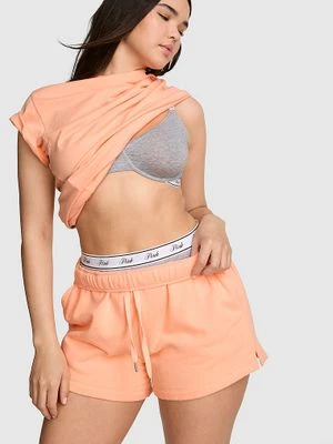 Szorty z wywijanym pasem Campus Fleece Victoria's Secret Pomarańczowy