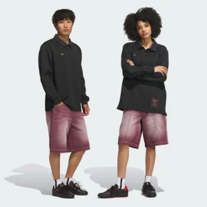 SZORTY ZE SPRANEGO DŻINSU SKATEBOARDING x TYSHAWN Adidas bordowy