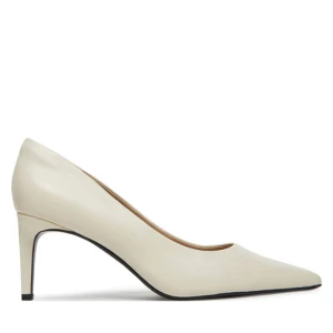 Szpilki Calvin Klein Pump 70 Pointy Hw Bar Lth HW0HW02561 Écru