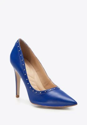 Szpilki skórzane z drobnymi nitami Wittchen