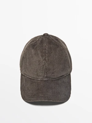 Sztruksowa Czapka Z Daszkiem - Khaki - Massimo Dutti - Male