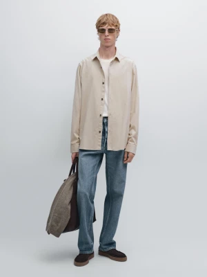 Sztruksowa Koszula Wierzchnia Regular Fit - Beżowy - - Massimo Dutti - Mężczyzna