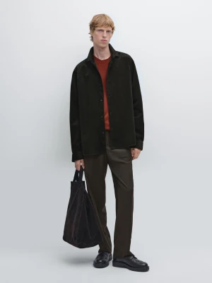 Sztruksowa Koszula Wierzchnia Regular Fit - Brązowy - - Massimo Dutti - Mężczyzna