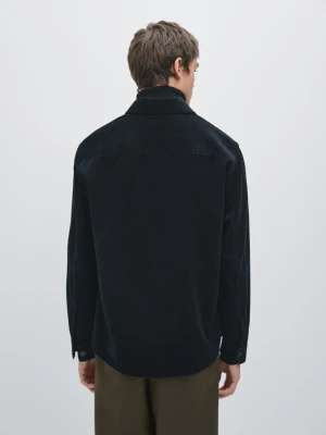 Sztruksowa Koszula Wierzchnia Z Kieszeniami - Granatowy - - Massimo Dutti - Mężczyzna