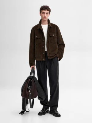 Sztruksowa Kurtka Ze 100% Bawełny - Brązowy - - Massimo Dutti - Mężczyzna