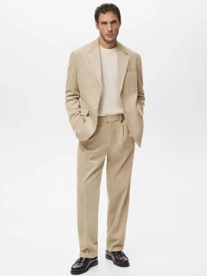 Sztruksowa marynarka regular fit beżowy - Mężczyzna - - MANGO MAN