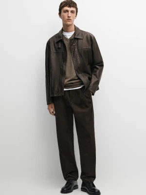 Sztruksowe Spodnie O Kroju Jogger - Brązowy - Massimo Dutti - Male
