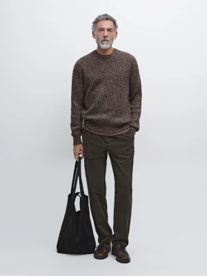 Sztruksowe Spodnie O Kroju Jogger - Brązowy - - Massimo Dutti - Mężczyzna