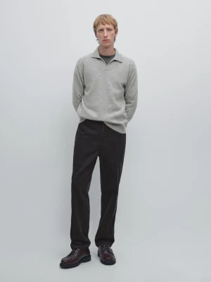Sztruksowe Spodnie O Kroju Jogger - Szary Średni - - Massimo Dutti - Mężczyzna