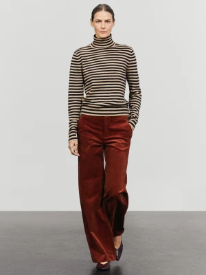 Sztruksowe Spodnie Palazzo - Czerwonawy - Massimo Dutti - Female