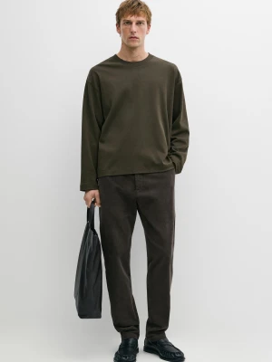 Sztruksowe Spodnie Slim - Szary - Massimo Dutti - Male