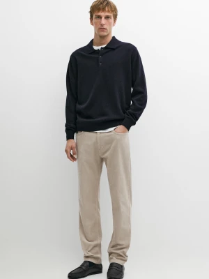 Sztruksowe Spodnie Tapered Fit - Beżowy - Massimo Dutti - Male