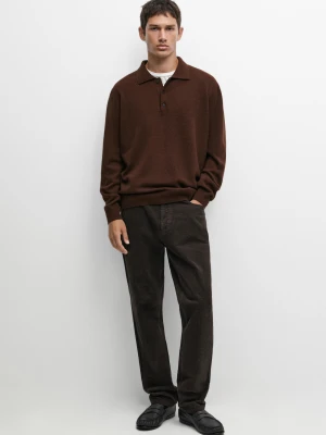 Sztruksowe Spodnie Tapered Fit - Ciemnoszary - Massimo Dutti - Male