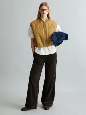 Sztruksowe spodnie z szeroką prostą nogawką Marc O'Polo