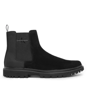 Sztyblety Calvin Klein Jeans Eva Mid Chelsea Boot Suede YM0YM00764 Black/Stormfront 00T