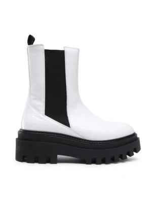 Sztyblety Calvin Klein Jeans Flatform Chelsea Boot YW0YW00850 Biały