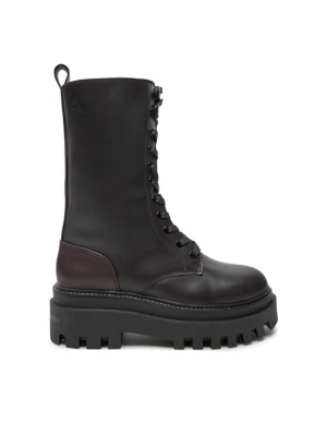 Sztyblety Calvin Klein Jeans Flatform Lace Up Boot Mg Lth YW0YW01544 Brązowy