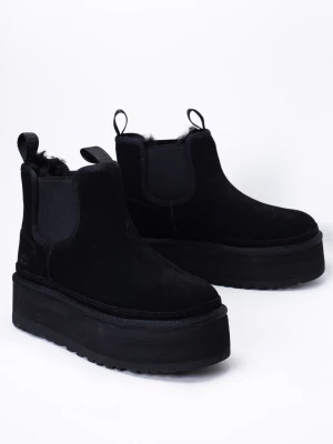 Sztyblety damskie czarne UGG W NEUMEL PLATFORM CHELSEA