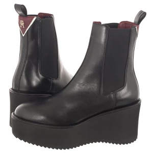 Sztyblety Elevated Wedge Bootie Black FW0FW07857 BDS (TH861-a) Tommy Hilfiger