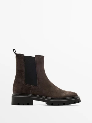 Sztyblety Na Płaskiej Traperowej Podeszwie - Brązowy - Massimo Dutti - Female
