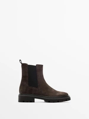 Sztyblety Na Płaskiej Traperowej Podeszwie - Brązowy - Massimo Dutti - Female