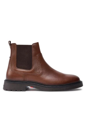 Sztyblety Tommy Hilfiger Comfort Lwt Lth Chelsea FM0FM05184 Brązowy