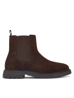 Sztyblety Tommy Hilfiger Corporate Casual Suede Chelsea FM0FM05952 Brązowy