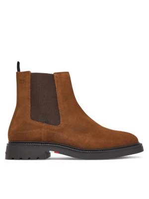 Sztyblety Tommy Hilfiger Corporate Casual Suede Chelsea FM0FM05952 Brązowy