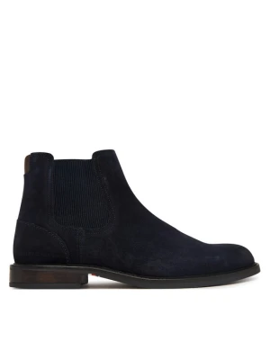 Sztyblety Tommy Hilfiger Corporate Dressy Suede Chelsea FM0FM05953 Granatowy