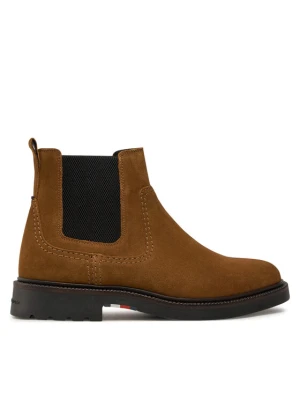 Sztyblety Tommy Hilfiger Light Hilfiger Suede Chelsea FM0FM05104 Brązowy