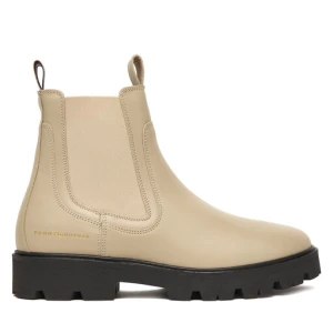 Sztyblety Tommy Hilfiger Lthr Low Chelsea FW0FW08775 Écru