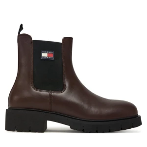 Sztyblety Tommy Jeans Tjw Chelsea Leather Boot EN0EN02825 Brązowy