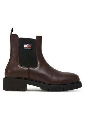 Sztyblety Tommy Jeans Tjw Chelsea Leather Boot EN0EN02825 Brązowy