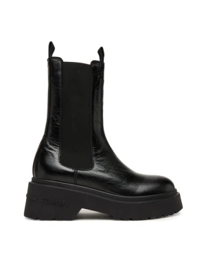 Sztyblety Tommy Jeans Tjw Chunky Shiny EN0EN02888 Czarny