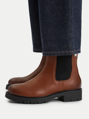 Sztyblety Tommy Jeans Tjw Cleated Chelsea Boots EN0EN03105 Brązowy