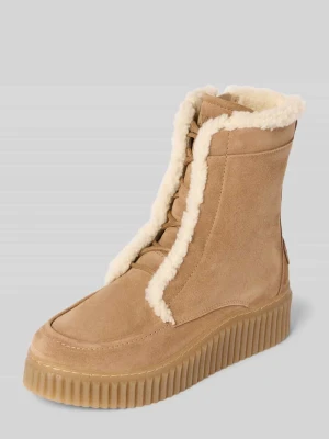 Sztyblety z naturalnej skóry bydlęcej welurowej Marc O'Polo