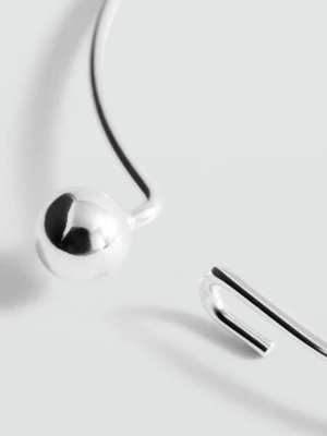 Sztywny naszyjnik z okrągłymi koralikami srebrny - Kobieta - Rozmiar uniwersalny - MANGO