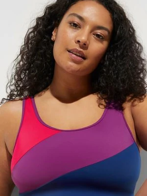 Szybkoschnący sportowy kostium kąpielowy z kontrastowymi wstawkami bonprix