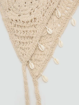 Szydełkowa opaska do włosów beżowy - Dziewczyna - Rozmiar uniwersalny - MANGO TEEN