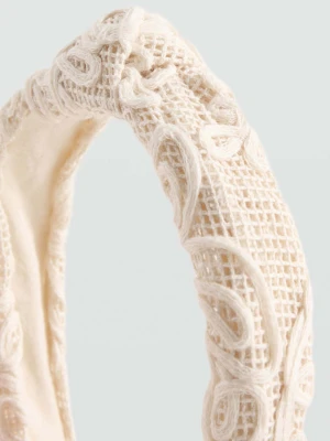 Szydełkowa opaska do włosów piaskowy - Dzieci - Rozmiar uniwersalny - MANGO KIDS