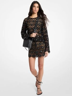 Szydełkowa spódnica z ozdobnymi lustrzanymi kwiecistymi motywami MICHAEL Michael Kors