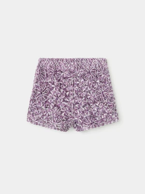 Szydełkowe spodenki z motywem kwiatów purpurowy - Dzieci - lata - MANGO KIDS